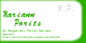 mariann porits business card